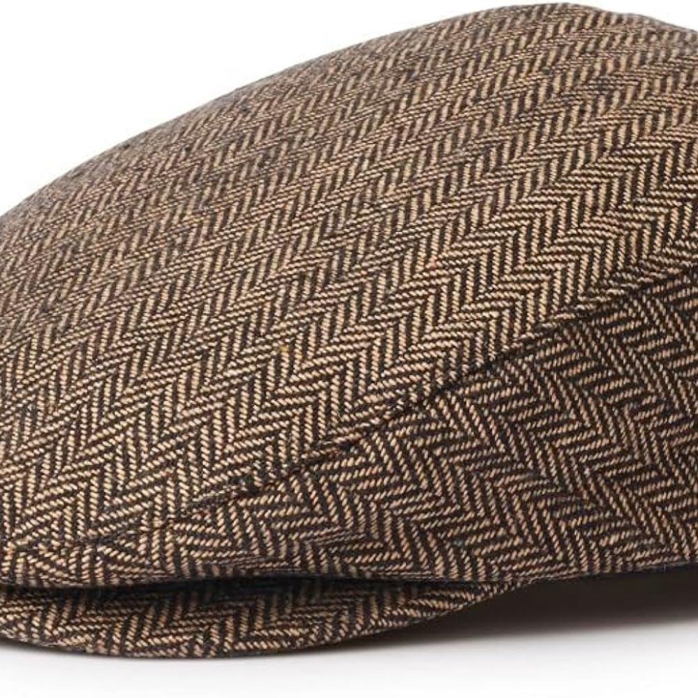 Brixton Hooligan Men Snap Cap Herringbone Newsboy Brown/Khaki (Medium)  Driver - Picture 4 of 4